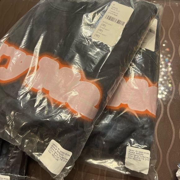 NEW 'Try Me' cropped shorts  by Sami Ryan black tie dye Size L - Picture 10 of 13